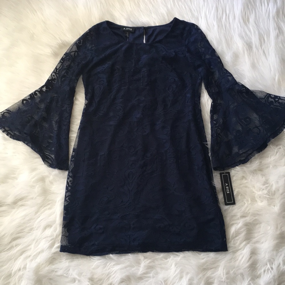 Blue lace dress size Medium